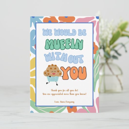 Fun Business Team Medewerker Personeel Bedankkaart Kaart (Staand voorkant)