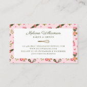 Fun Butterfly Blossom Floral Garden Bakery Spoon Visitekaartje (Achterkant)