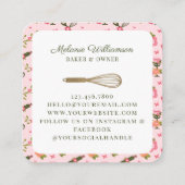 Fun Butterfly Blossom Floral Garden Bakery Vierkante Visitekaartje (Achterkant)