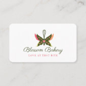 Fun Butterfly Blossom Floral Garden Bakery Whisk Visitekaartje (Voorkant)