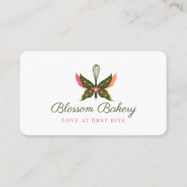 Fun Butterfly Blossom Floral Garden Bakery Whisk Visitekaartje