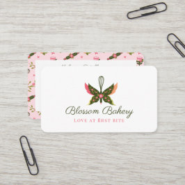 Fun Butterfly Blossom Floral Garden Bakery Whisk Visitekaartje