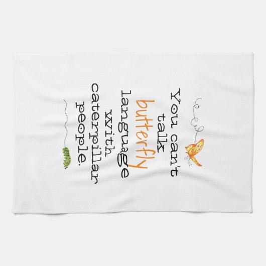 Fun Butterfly Caterpllar Gezegde Kitchen Towelen Theedoek (Horizontaal)