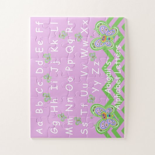 Fun Butterfly Garden Kinder Alphabet Learning Legpuzzel (Verticaal)