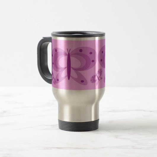 Fun Butterfly Travel Mug Reisbeker (Voorkant links)
