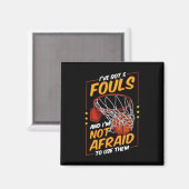 Fun Bysketbyll Player 5 Fouls Defensie Fouling Out Magneet (Voorkant / Achterkant)