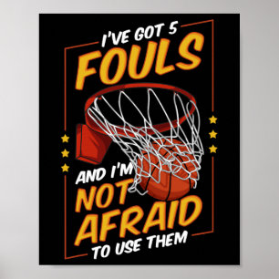 Fun Bysketbyll Player 5 Fouls Defensie Fouling Out Poster