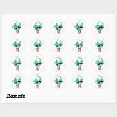 Fun Cactus Bedankt Mustache Ronde Sticker (Vel)