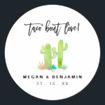 Fun Cactus Taco Bout Love Wedding Engagement Party Ronde Sticker<br><div class="desc">Fun Cactus Taco Bout Love Wedding Engagement Party Classic Round Sticker</div>