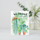 Fun Cactus We Moved Southwest Announcement Briefkaart (Staand voorkant)