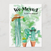 Fun Cactus We Moved Southwest Announcement Briefkaart (Voorkant)