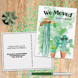 Fun Cactus We Moved Southwest Announcement Briefkaart