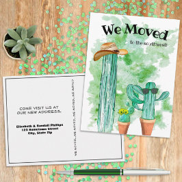 Fun Cactus We Moved Southwest Announcement Briefkaart