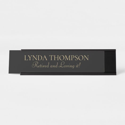 Fun cadeau! Retiree name bord Bureau Naambordje (Voorkant)