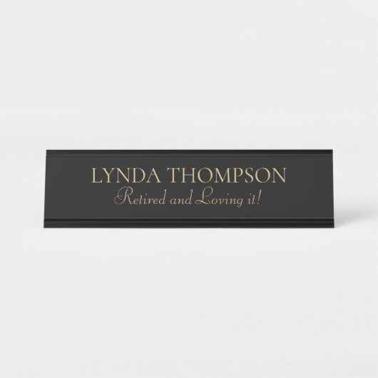 Fun cadeau! Retiree name bord Bureau Naambordje (Voorkant)