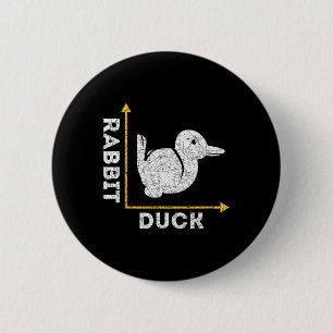 Fun cadeau voor dierenvriend Optische illusie Eend Ronde Button 5,7 Cm