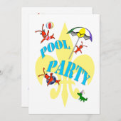 Fun Cajun Crawfish Pool Party Invitation Kaart (Voorkant / Achterkant)