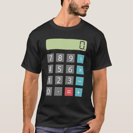 Fun Calculator Easy Lazy Wiskunde Halloween Costum T-shirt (Voorkant)