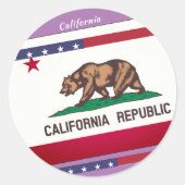 Fun California Ronde Sticker (Voorkant)