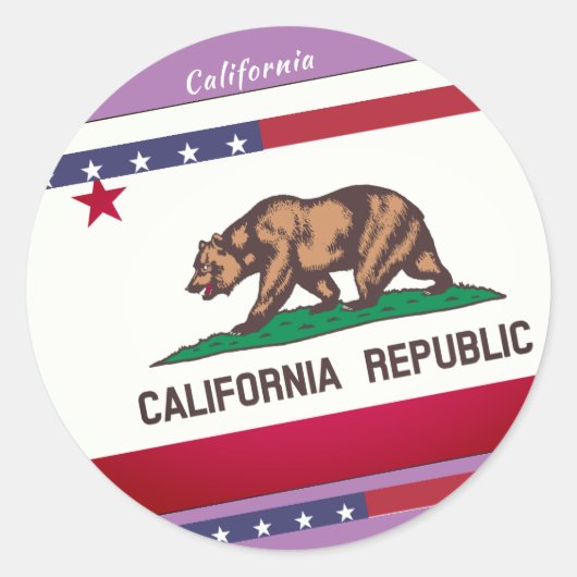 Fun California Ronde Sticker (Voorkant)
