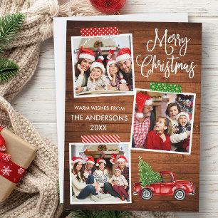 Fun Calligraphy Craft Tape Truck Kersthout Feestdagenkaart