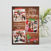 Fun Calligraphy Craft Tape Truck Kersthout Feestdagenkaart (Staand voorkant)