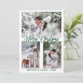 Fun Calligraphy Green 3 Feestdagenkaart (Staand voorkant)