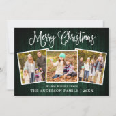 Fun Calligraphy kerst Green Wood 3 Foto Feestdagenkaart (Voorkant)