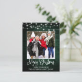 Fun Calligraphy kerst Green Wood lights Briefkaart (Staand voorkant)