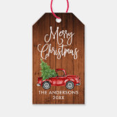 Fun Calligraphy Kersthout  Truck Cadeaulabel (Voorkant)