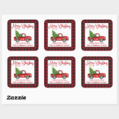 Fun Calligraphy Kerstmis Truck Pset Vierkante Sticker (Vel)