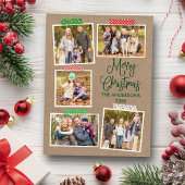 Fun Calligraphy Kraft Green Kerstmis tape Briefkaart