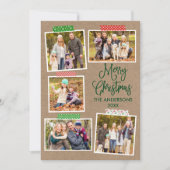 Fun Calligraphy Kraft Green Kerstmis tape Feestdagenkaart (Voorkant)