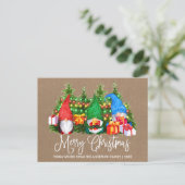 Fun Calligraphy Kraft Merry-kerstgnomen Briefkaart (Staand voorkant)