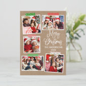 Fun Calligraphy Kraft Merry-kerstkraft Feestdagenkaart (Staand voorkant)