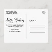 Fun Calligraphy Merry Kerstmis Tape Green Briefkaart (Achterkant)
