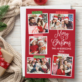 Fun Calligraphy Merry Kerstmis Tape Red Feestdagenkaart