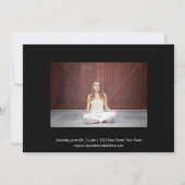 Fun Calligraphy Photo Black Graduparty Kaart (Achterkant)