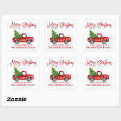 Fun Calligraphy  Red Truck Vierkante Sticker (Vel)