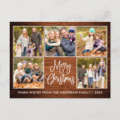 Fun Calligraphy Rustic Wood 5 Briefkaart (Voorkant)