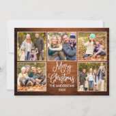 Fun Calligraphy Rustic Wood 5 Feestdagenkaart (Voorkant)