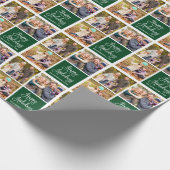 Fun Calligraphy Script Holiday 3 Foto Green Cadeaupapier (Hoek)