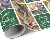 Fun Calligraphy Script Holiday 3 Foto Green Cadeaupapier (Rol Hoek)
