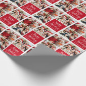 Fun Calligraphy Script Holiday 3 Photo Red Cadeaupapier (Hoek)