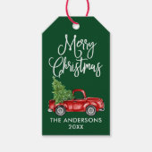 Fun Calligraphy  Truck Green Cadeaulabel (Voorkant)