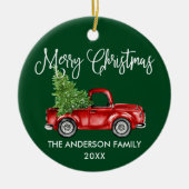 Fun Calligraphy  Truck Green Keramisch Ornament (Voorkant)