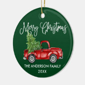 Fun Calligraphy  Truck Green Keramisch Ornament (Links)
