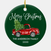 Fun Calligraphy  Truck Green Keramisch Ornament (Achterkant)