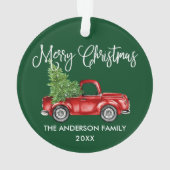 Fun Calligraphy Truck Green Ornament (achterkant)