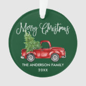 Fun Calligraphy Truck Green Ornament (voorkant)